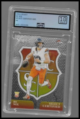 2024 Panini Select Certified #4 Bo Nix RC MPE 10