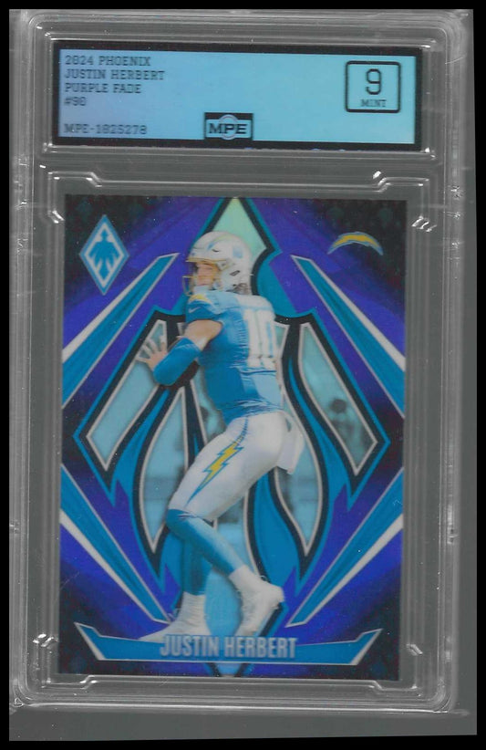 2024 Panini Phoenix Purple Fade #90 Justin Herbert MPE MINT 9
