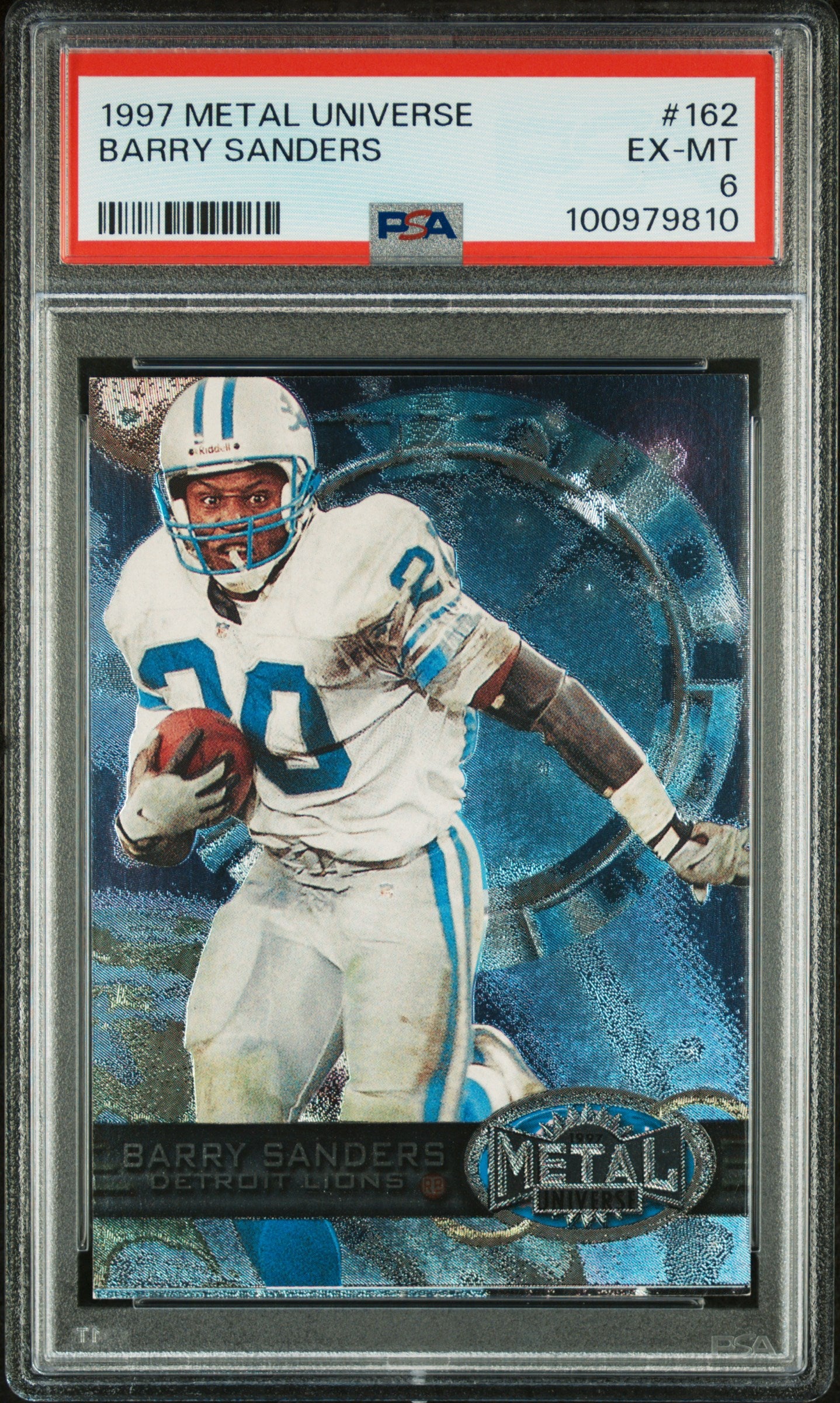 1997 Metal Universe #162 Barry Sanders PSA 6