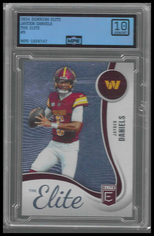 2025 Donruss Elite The Elite Lavender #5 Jayden Daniels MPE 10