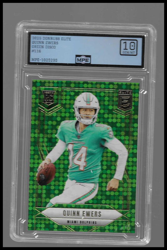 2025 Donruss Elite Green Disco #116 Quinn Ewers Rookie GEM/MT10