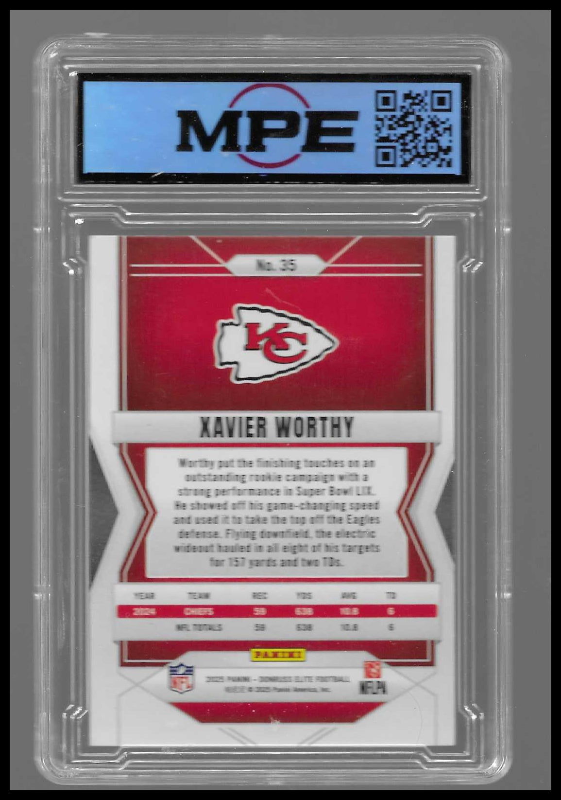 2025 Donruss Elite #35 Xavier Worthy MPE9.5