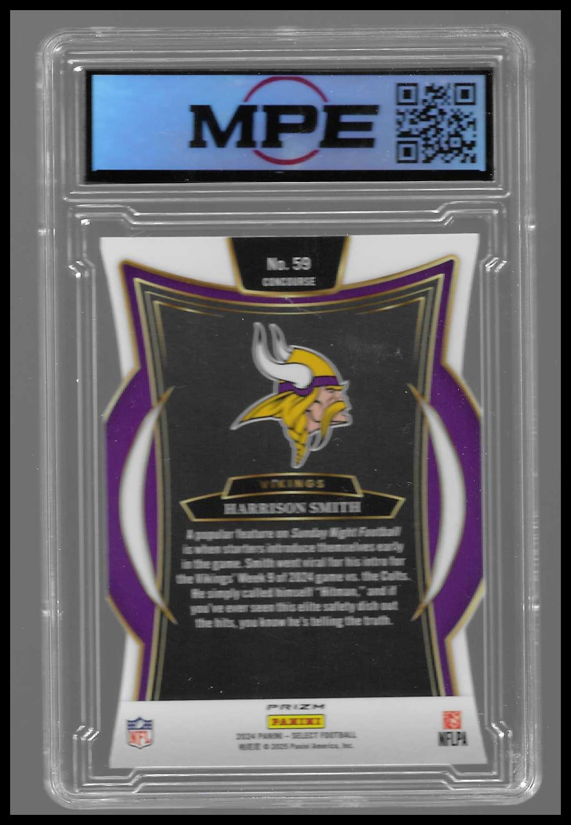 2024 Panini Select Silver Prizm Die Cut #59 Harrison Smith Mint9