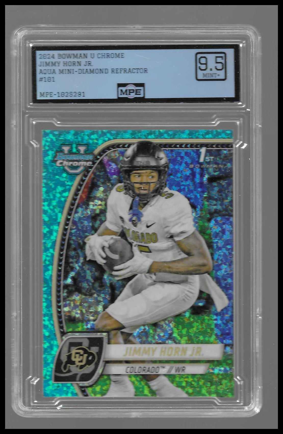 2024 Bowman University Chrome Aqua Mini-Diamond Refractor #101 Jimmy Horn Jr.