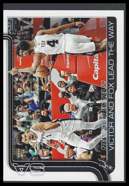 2025-26 Topps #300 New Duo Excels! Victor Wembanyama & De’Aaron Fox SA Spurs