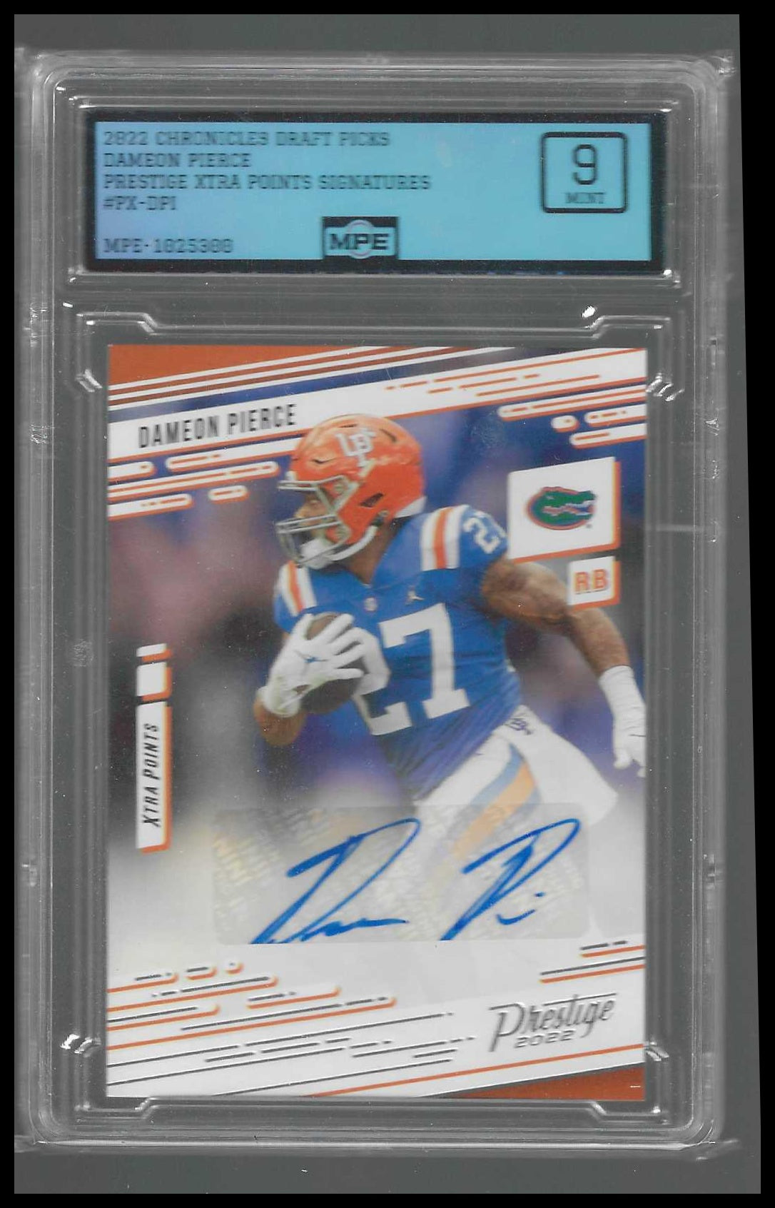 2022 Chronicles Draft Picks Prestige Xtra Pts AUTO #PX-DPI Dameon Pierce MPE 9