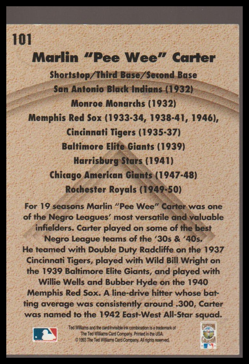 1993 Ted Williams #101 Marlin Carter
