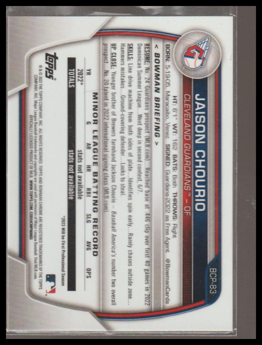2023 Bowman #BCP-83 Jaison Chourio Chrome Prospects