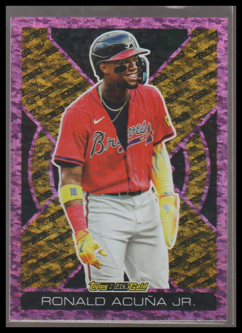 2025 Topps Update #BG-5 Ronald Acuña Jr. Topps Black Gold Pink Foil