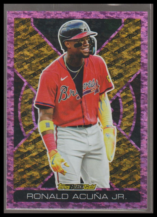 2025 Topps Update #BG-5 Ronald Acuña Jr. Topps Black Gold Pink Foil