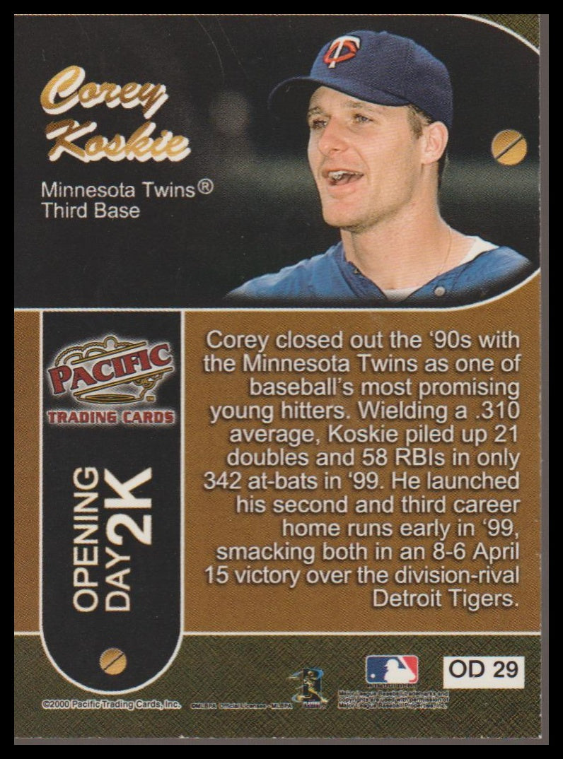 2000 Topps / Fleer / Upper Deck / Pacific Opening Day 2K #OD 29 Corey Koskie