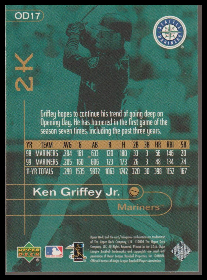 2000 Topps / Fleer / Upper Deck / Pacific Opening Day 2K #OD17 Ken Griffey Jr.