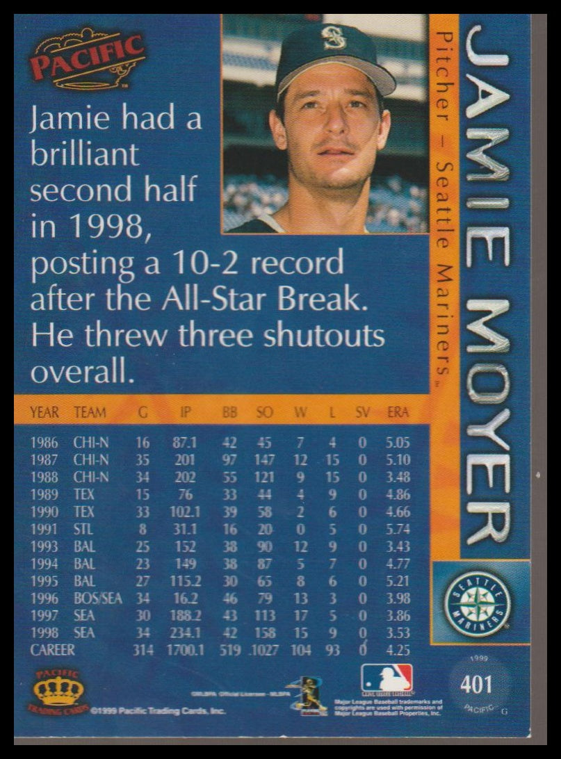 1999 Pacific #401 Jamie Moyer