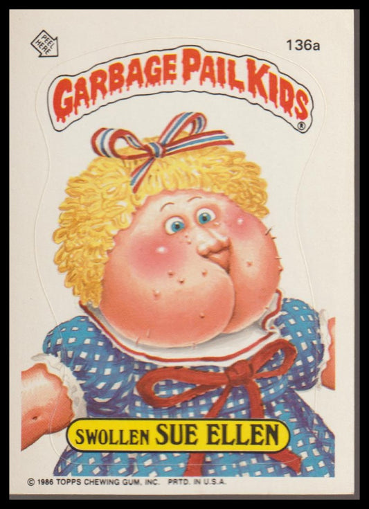1986 Topps Garbage Pail Kids Series 4 #136a Swollen Sue Ellen