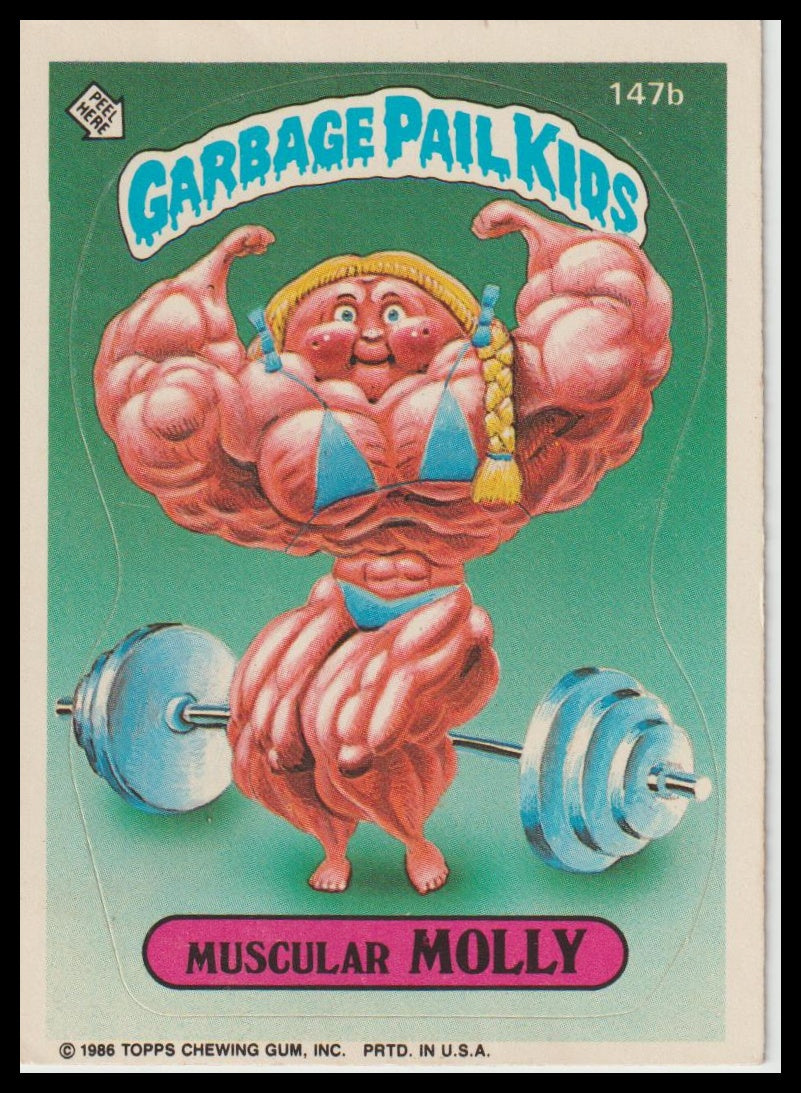 1986 Topps Garbage Pail Kids Series 4 #147b Muscular Molly