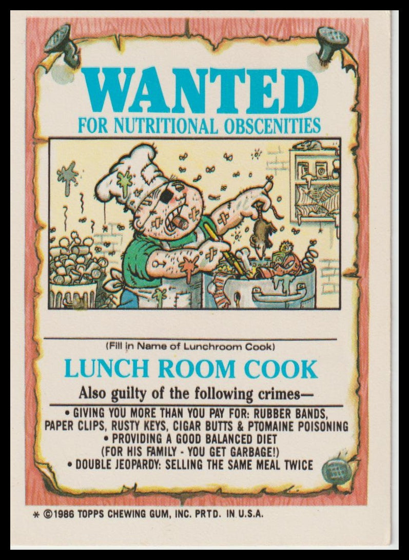 1986 Topps Garbage Pail Kids Series 4 #148a Turned-On Tara