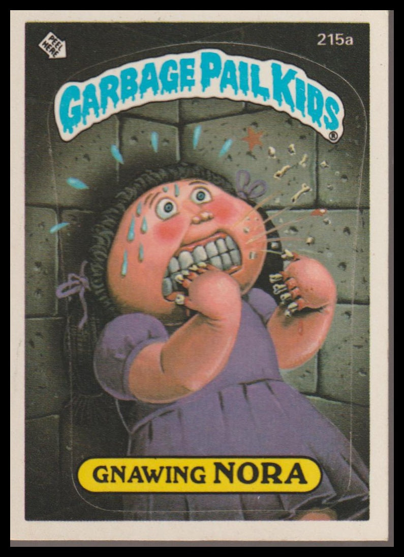 1986 Topps Garbage Pail Kids Series 6 #215a Gnawing Nora