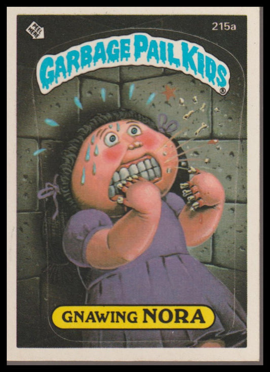 1986 Topps Garbage Pail Kids Series 6 #215a Gnawing Nora