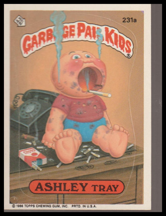 1986 Topps Garbage Pail Kids Series 6 #231a Ashley Tray