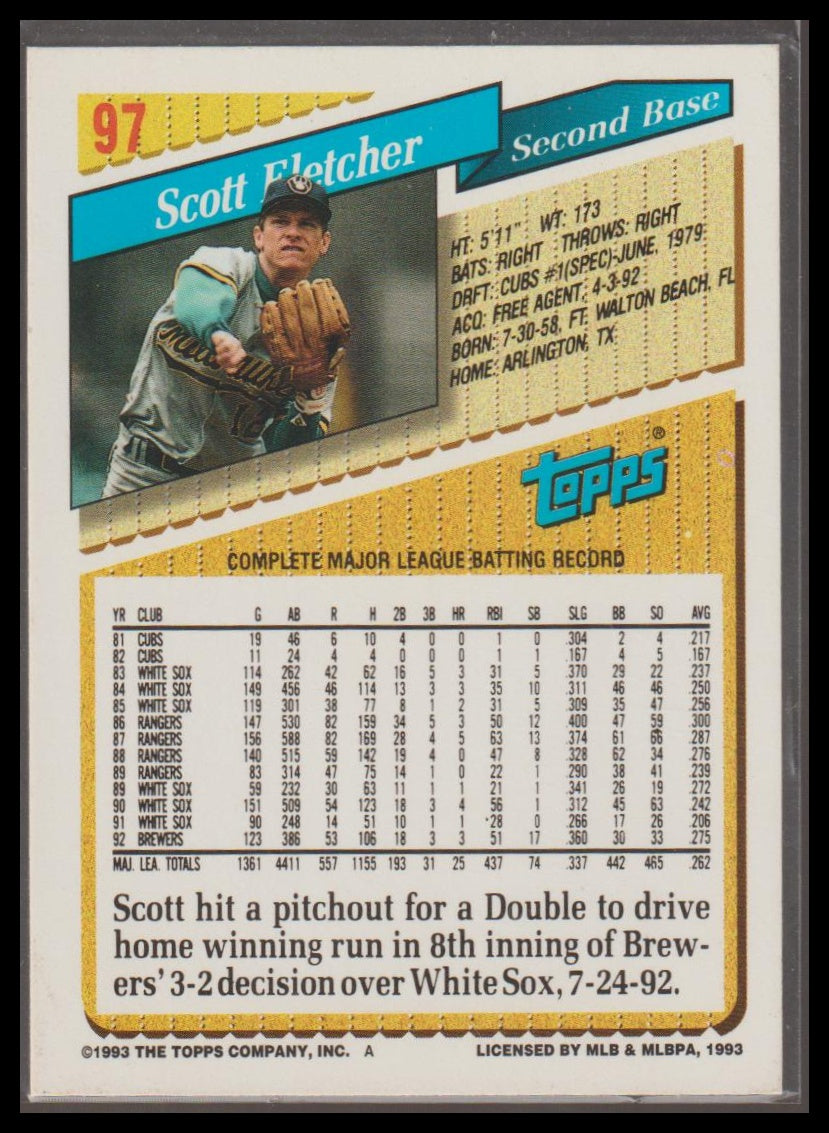1993 Topps #97 Scott Fletcher Gold