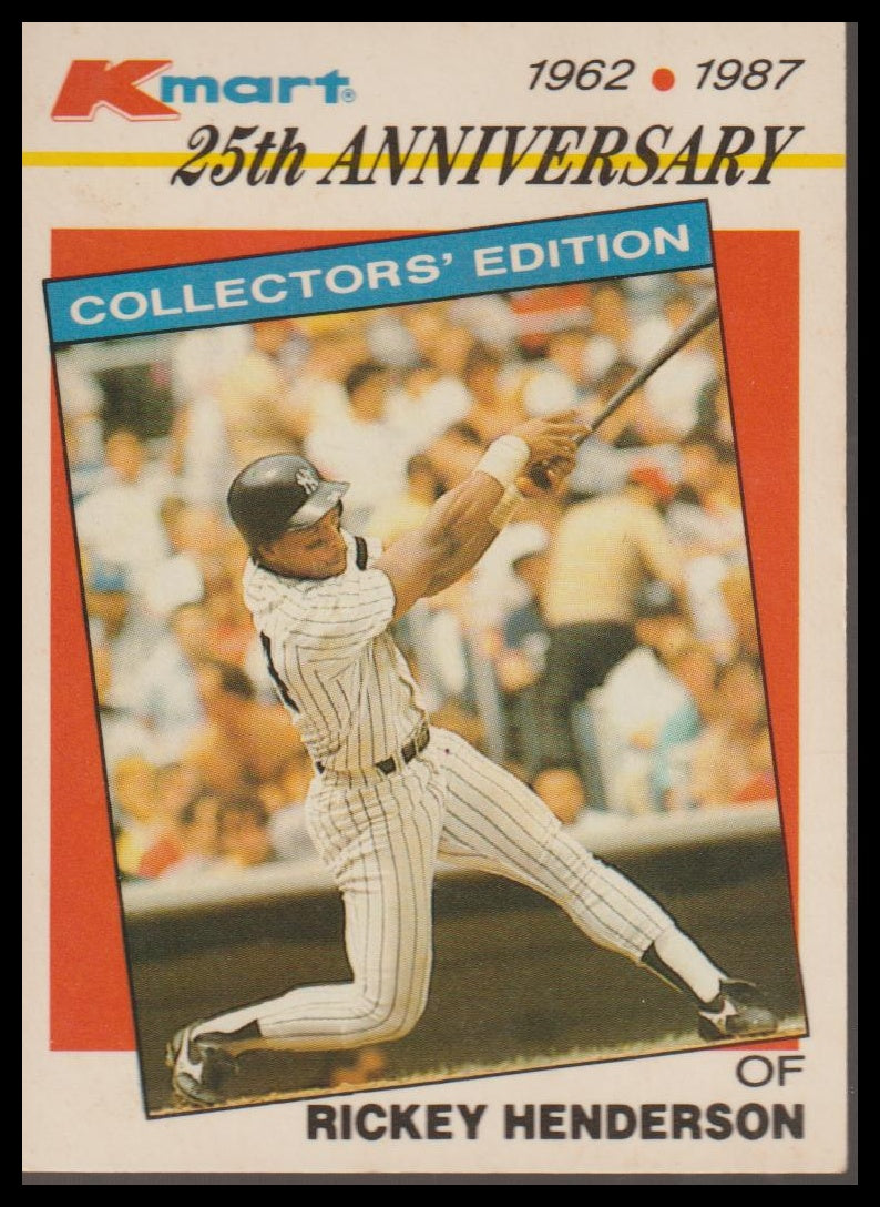 1987 Topps Kmart 25th Baseball's Stars of the Decades #27 Rickey Henderson