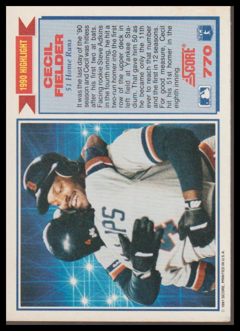 1991 Score #770 Cecil Fielder