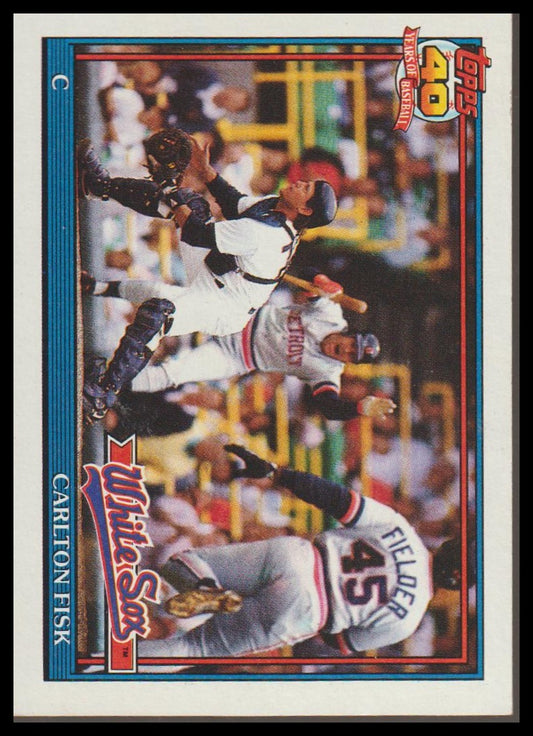 1991 Topps #170b Carlton Fisk : A*B* on copyright line