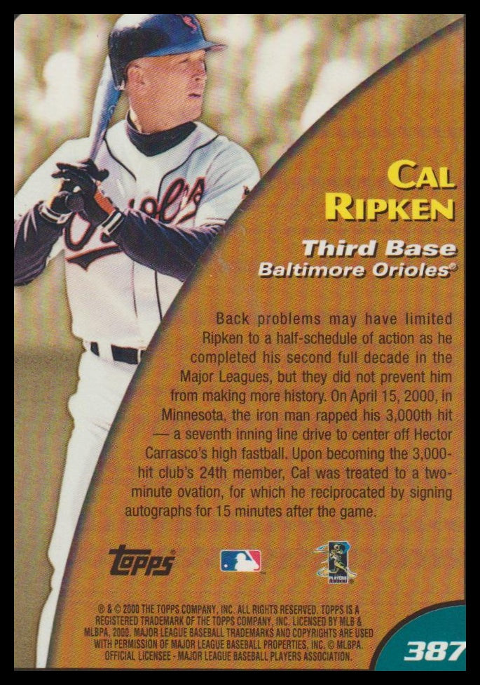 2001 Topps #387 Cal Ripken