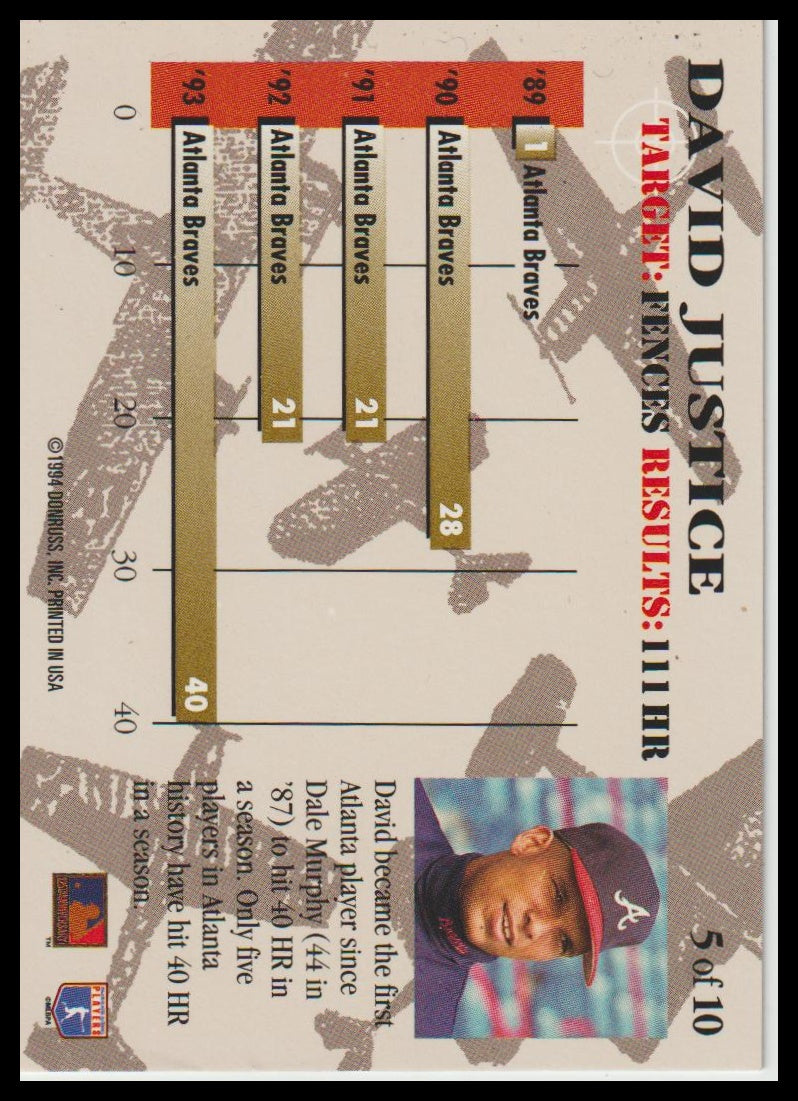 1994 Triple Play #5 David Justice Bomb Squad