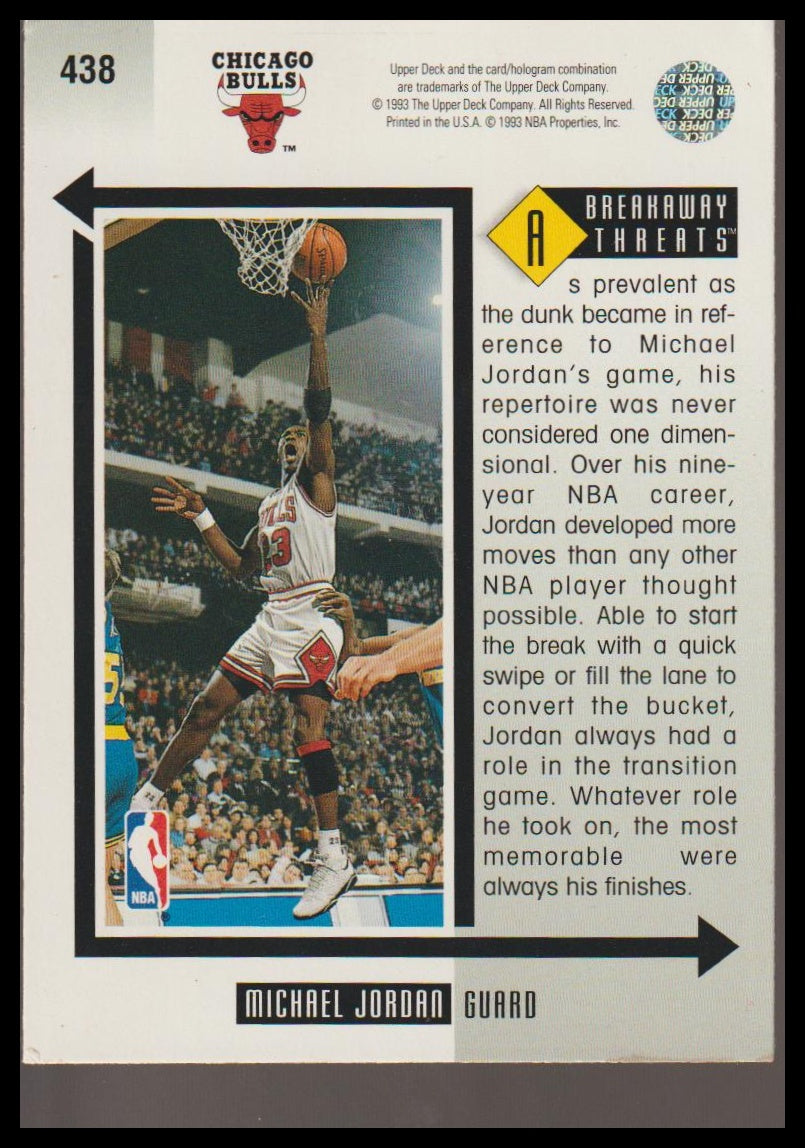 1993-94 Upper Deck #438 Michael Jordan Breakaway Threats