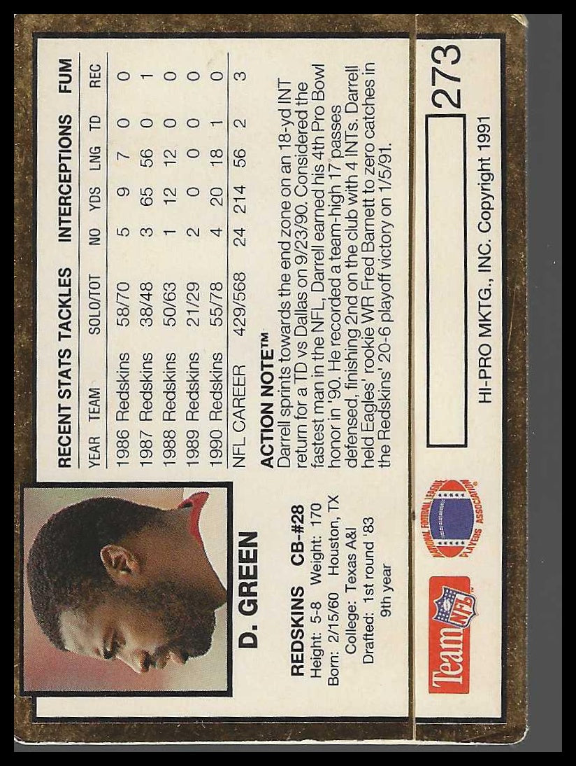 1991 Action Packed #273 Darrell Green