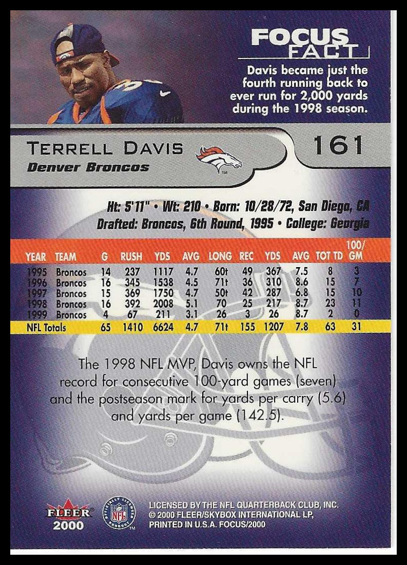 2000 Fleer Focus #161 Terrell Davis