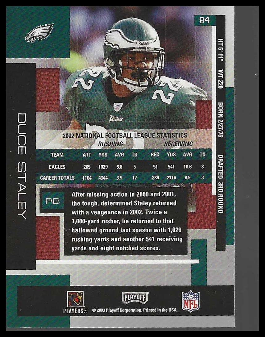 2003 Playoff Absolute Memorabilia #84 Duce Staley