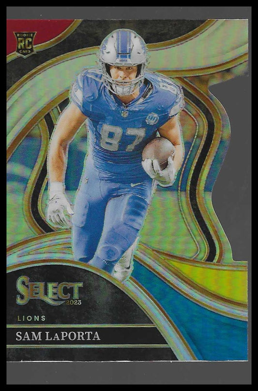 2023 Panini Select #221 Sam LaPorta Black and Red Prizms Die Cuts