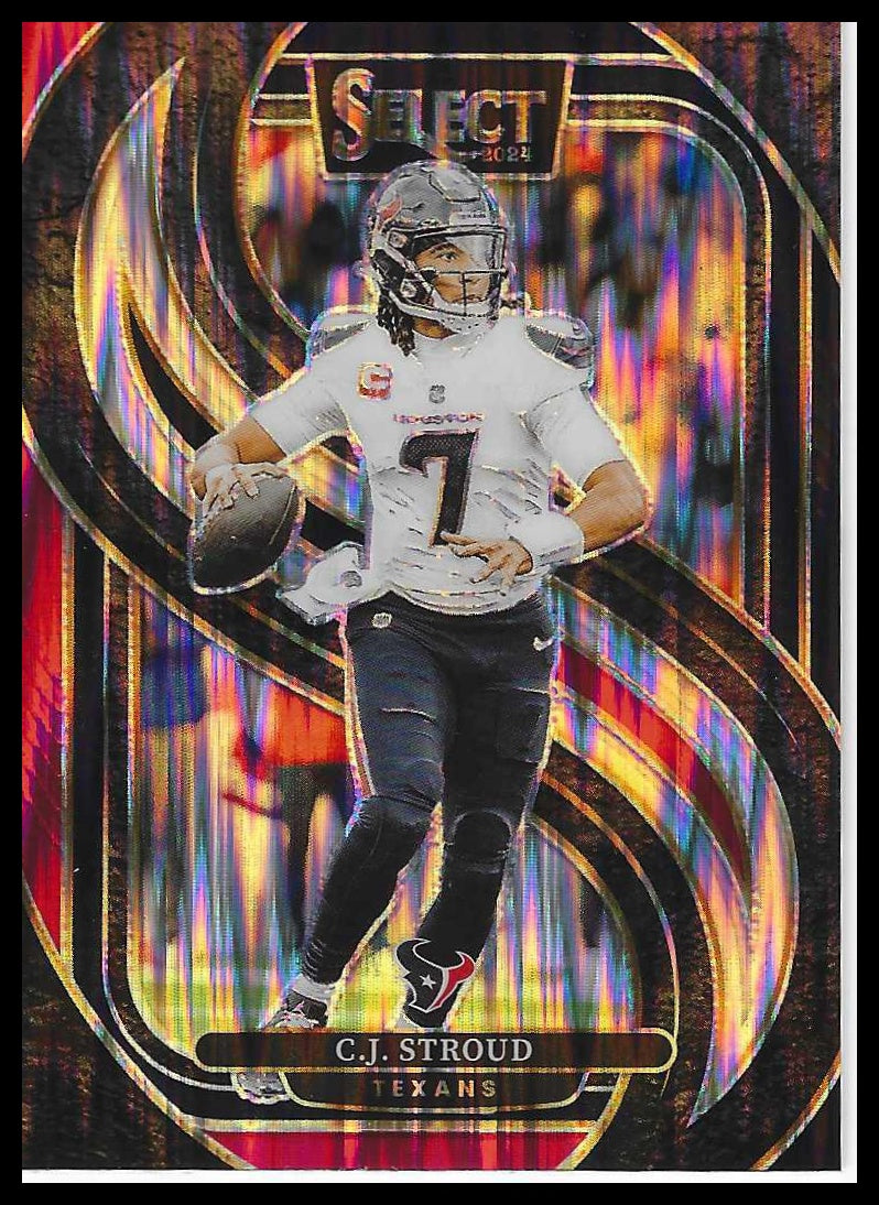 2024 Panini Select #128 C.J. Stroud Black & Red Prizm Shock