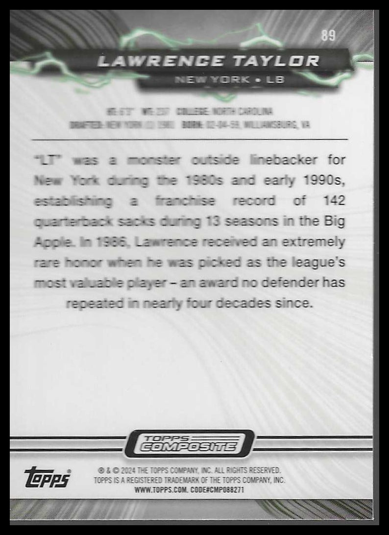 2023 Topps Composite #89 Lawrence Taylor Resurgence