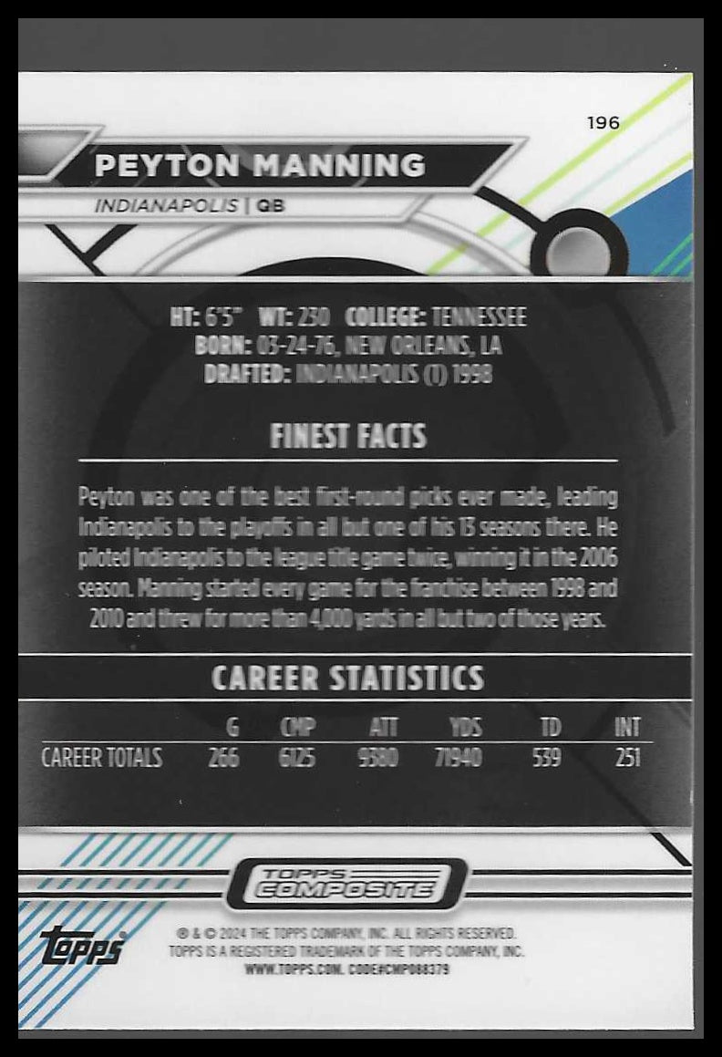2023 Topps Composite #196 Topps Finest Peyton Manning