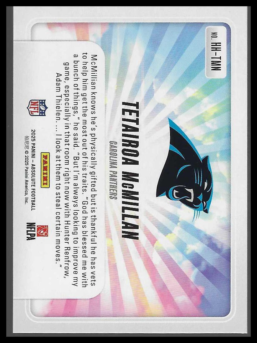 2025 Panini Absolute #HH-TMN Tetairoa McMillan Hog Heaven