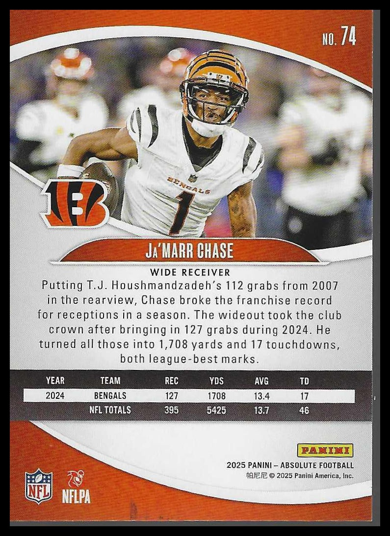 2025 Panini Absolute #74 Ja'Marr Chase Retail