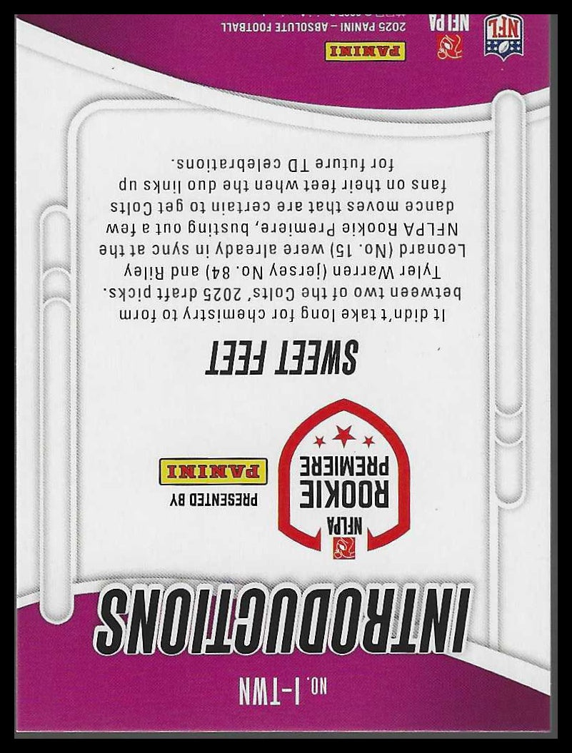 2025 Panini Absolute #I-TWN Sweet Feet Introductions