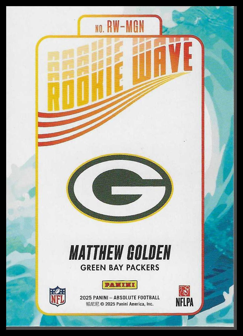 2025 Panini Absolute #RW-MGN Matthew Golden Rookie Wave