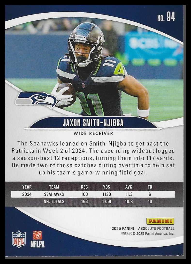2025 Panini Absolute #94 Jaxon Smith-Njigba Retail