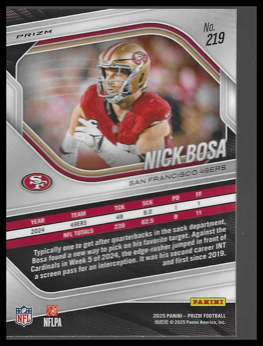 2025 Panini Prizm #219 Nick Bosa Lazer