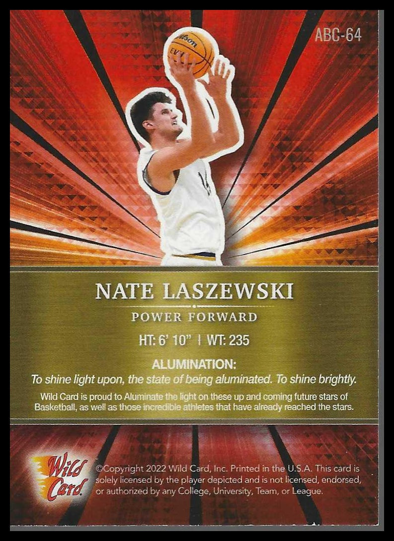 2021-22 Wild Card Alumination #ABC-64 Nate Laszewski Red Chase