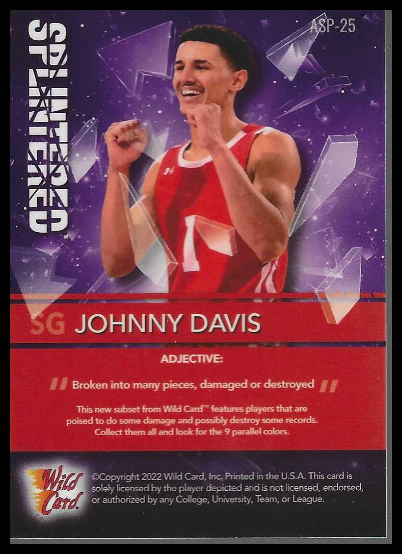 2021-22 Wild Card Alumination #ASP-25 Johnny Davis Splintered Purple