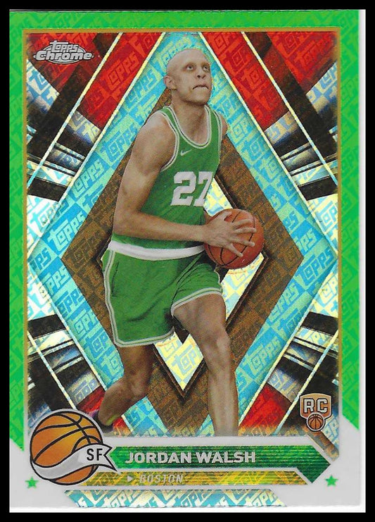 2023-24 Topps Chrome #189 Jordan Walsh Green Logo Refractors