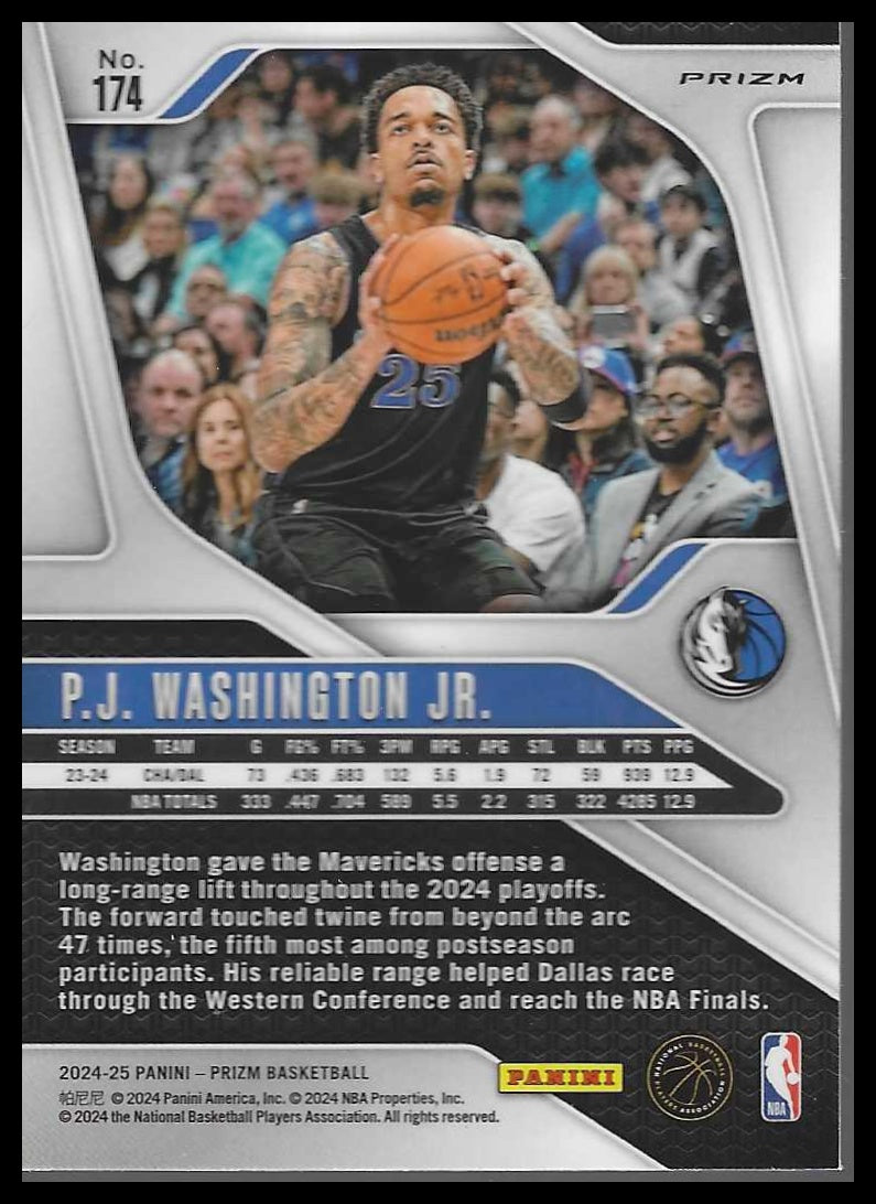 2024-25 Panini Prizm #174 P.J. Washington Jr. Prizms Green