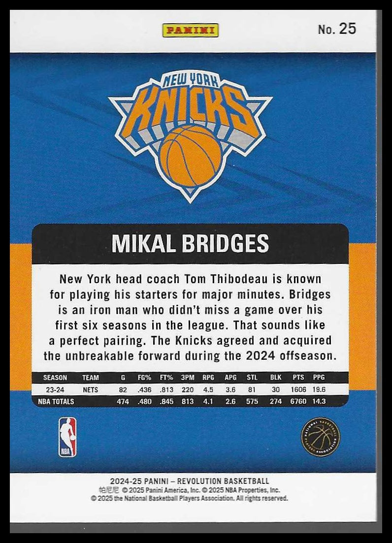 2024-25 Panini Revolution #25 Mikal Bridges
