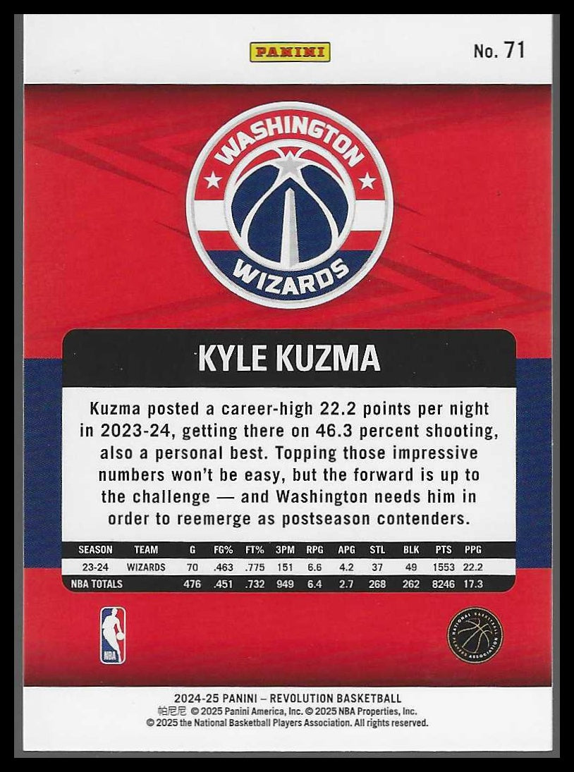 2024-25 Panini Revolution #71 Kyle Kuzma