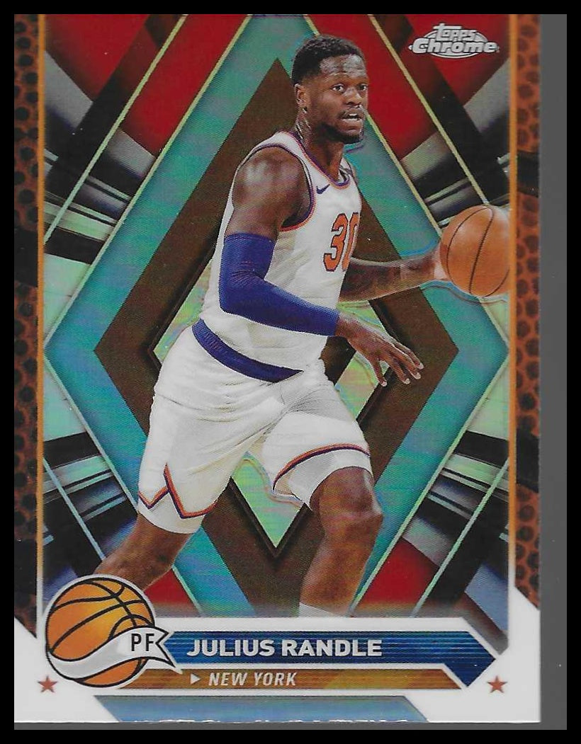 2023-24 Topps Chrome #129 Julius Randle Orange Basketball Refractors